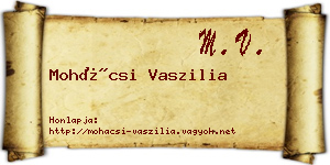 Mohácsi Vaszilia névjegykártya